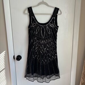 NWOT Angie Black Dress with Silver Accents